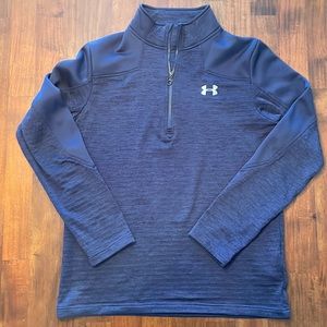 Under Armour Mens 1/4 Zip Navy Pullover Size M